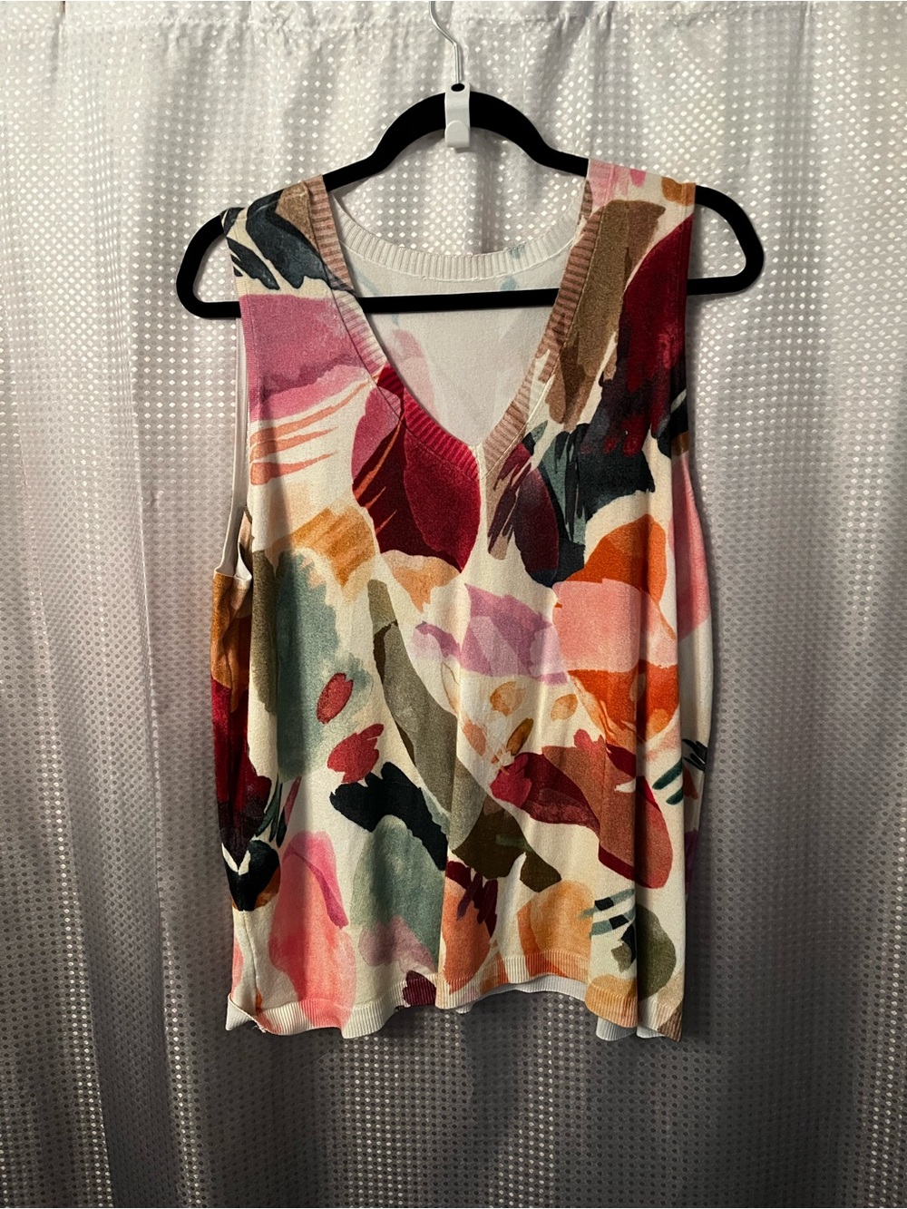 Chico's Multicolor Abstract Print Tank with Bonus Scarf - Picture 2 of 3